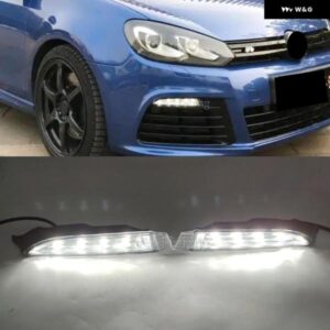 VW ゴルフ 6 MK6 R20 2009-13 スタイリング車 LED フロントバンパーライト DRL デイタイム ランニングライト フォグランプ カスタムパーツ