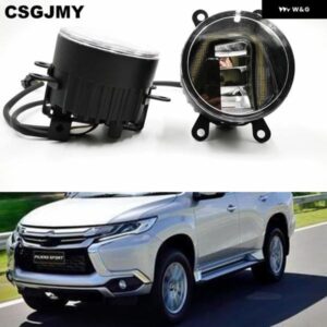 3-IN-1機能 三菱 モンテロパジェロスポーツ 2013-2018 DRL デイタイム ランニングライト プロジェクター フォグランプ 黄色 信号 付き カ