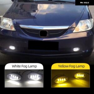 2個 車 LED フォグライト ホンダ ジャズ 2012-2014 シビック 2009-2015 アコード 2008-2013 フォグランプ DRL デイタイム ランニングライト