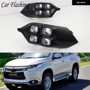 1ペア LED ライト 三菱 パジェロスポーツ 2016-19 デイタイム ランニングライト DRL ランプ黄色 信号 フォグランプ カスタムパーツ アクセ
