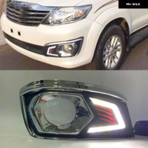 カー点滅 2個 LED DRL トヨタ フォーチュナー 2012 2013 2014 デイライトデイタイム ランニングライト フォグランプ ハーネススイッチ カス