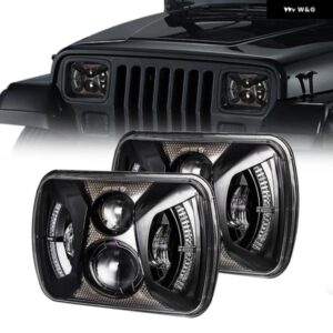 7 6 5 7インチ スクエア LED ヘッドライト LED ヘッドランプハイローデイタイム ランニングライト ジープ ラングラー YJ チェロキー XJ ラン