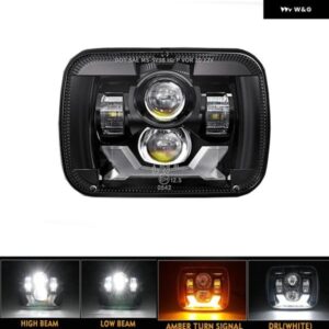 1個 /2個 5X7/6X7インチ LED ヘッドライト 高低ビームヘッドランプと互換性 ジープ ラングラー YJ チェロキー XJ ケンワース T300 1997-201