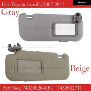 7432002640B1 7432002711 グレーベージュ サンバイザー バニティミラー トヨタ カローラ 2007-2013 カーアクセサリー カスタムパーツ アク