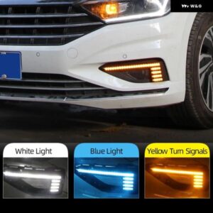 2個 フォルクスワーゲン VW ジェッタ SAGITAR 2019-21 ダイナミックウィンカー 車 DRL ランプ LED デイタイム ランニングライト フォグラン