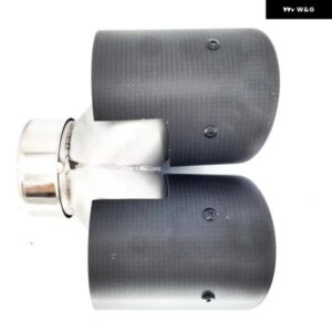 63MM インレットカーボンカーエキゾーストチップツインデュアルパイプ テールマフラー カスタムパーツ アクセサリー 交換用部品 互換品