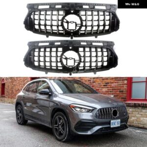 フロント レーシング ビレットバンパー グリル アッパーフェイスリフトグリル メルセデスベンツ H247 GLA クラス 2020-23+ カスタムパーツ