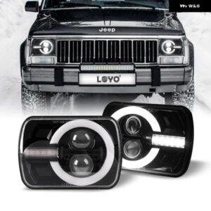 2個 7X6 5X7 LED ヘッドライト ジープ ラングラー YJ チェロキー XJ H6014 H6052 H6054 H4 ヘッドランプカーアクセサリー LED ランプ カス