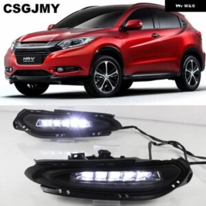 DRL ホンダ HRV HR-V 2015-18 12V LED 車デイタイム ランニングライト フォグランプ ダイナミックウィンカー スタイルリレー付き カスタム
