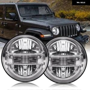 7インチ LED ヘッドライト 24V デイタイム ランニングライト オンエンジェルアイ ジープ ラングラー LADA NIVA4X4 アクセサリーオフロード