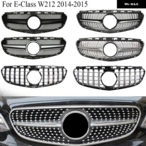 フロント レーシング ビレット バンパー グリル アッパー フェイスリフト グリル メルセデス ベンツ E クラス W212 2014 2015 ダイヤモンド