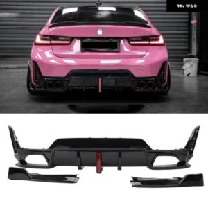 リアバンパー LED テールディフューザー リップ スポイラー BMW 3シリーズ G20 320I 325I 330I M340I M スポーツ 2023+ カスタムパーツ ア