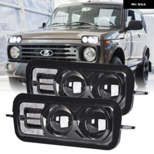 LADA NIVA 4X4 1995 LED デイタイム ランニングライト LED ウインカーカースタイリングアクセサリーフロント フォグランプ ターニングランプ