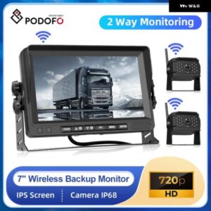 7インチ IPS スクリーン ワイヤレス リアカメラ バックアップモニター抗干渉長距離 2 カメラ カメラ トラック カスタムパーツ アクセサリー