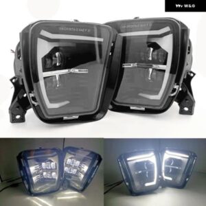 カーアクセサリー ホワイト DRL LED フォグランプ アセンブリ ダッジ ラム 1500 2013-2018 カスタムパーツ アクセサリー 交換用部品 互換品