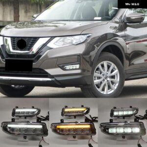 LED DRL デイタイム ランニングライト フォグランプ カバー 日産 ローグ エクストレイル XTRAIL X トレイル 2017-20 デイライトウインカー