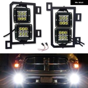 車デュアル LED ポッドライト フォグランプ ブラケットセット ダッジ RAM 1500 2013-18 カスタムパーツ アクセサリー 交換用部品 互換品