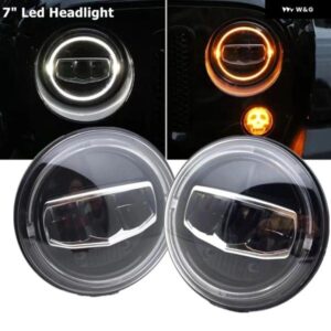 カーアクセサリー DOT 7インチ ハロー LED ヘッドライト ジープ ラングラー JK TJ クラシック ミニオースティンローバー スズキ サムライラ