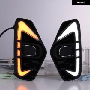 2個 LED DRL フォグランプ 日産 ナバラ NP300 2020-23 フォグライト フォグランプ カバー デイタイム ランニングライト ウインカー カスタ