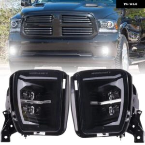 2PC LED フォグランプ アセンブリ ダッジ ラム 1500 2013-2018 ピックアップ トラック バンパー 運転 フォグランプ プラグアンドプレイ カ