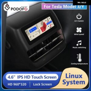 リアディスプレイ テスラ モデル 3/Y 2019-2023 4.6インチ タッチ スクリーン エアコン コントロール シート ヒート調整 USB TYPE-C カスタ