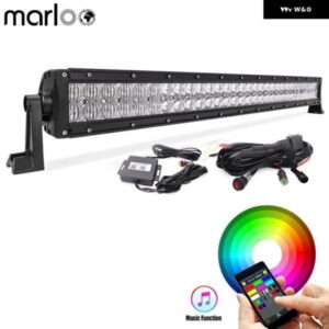 車 32インチ 180ワット 5D RGB LED ライト バー 1600 万色 BLUETOOTH アプリ音楽モードで SUV トラック オフロード 4WD アクセサリー カス