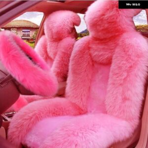 5個セット フロントシート カバー 毛カーシート ステアリングホイール カバーピン クウール冬の必需品 汎用 毛のようなふわふわフェイク カ