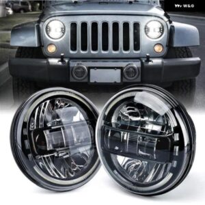 2PC 180ワット ドット 7インチ ヘッドライト ジープ ラングラー JK アクセサリー CAR 12V 7インチ LED ヘッドライト スズキ サムライ SJ410