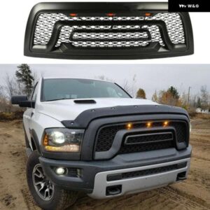 フロント レーシング フェイスリフトメッシュグリル LED ライト ダッジラム 2500 ラム 3500 ラム 4500 2010-2018 カスタムパーツ アクセサ