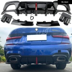 リアバンパー LED テールディフューザー リップスポイラー BMW 3シリーズ G20 2019-2022 19-22 カスタムパーツ アクセサリー 交換用部品 互
