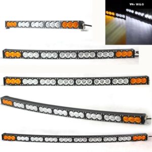 カーアクセサリー 22 27 32 38 42 48 54インチ 300ワット ホワイトアンバー湾曲 LED ライト バー 4X4 4WD 12V 24V オフロード LED ライト バ