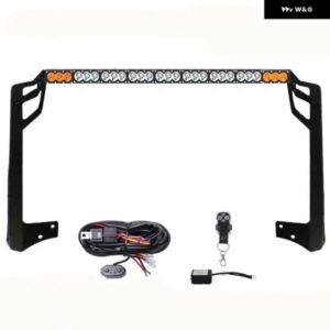 48インチ 270ワット ホワイトアンバー単列 LED ライト バー上部フロントガラス 取付ブラケット 付き ジープ ラングラー JK 2007-2018 カス