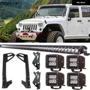 車 250ワット 50インチ SIGNLE 行 LED ライト バー 18ワット LED ポッドアッパーマウントブラケット キット ジープ ラングラー JK 07-17 ワ