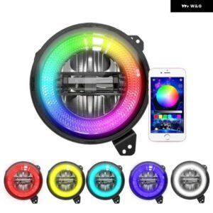 ジープ JL 9インチ ダイヤモンド LED ヘッドライト RGB さまざまな色がアプリで制御 ジープ ラングラー JL 2018 2019 カスタムパーツ アク