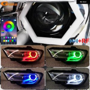 アウディ A1 A3 A4 A5 A6 A7 A8 Q3 Q5 R8 BLUETOOTH対応アプリ搭載 六角形LEDハローリング マルチカラーRGBエンジェルアイキット