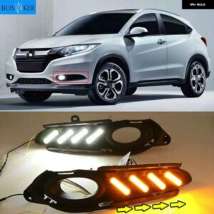 ホンダ HR-V HRV ヴェゼル 2014-18 DRL フォグランプ デイタイム ランニングライト イエローウィンカー付き 2個