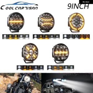 9インチ 作業用 ヘッドライト バー 車両レンズ デーモンアイライト 6000K スポットコンボ バラ LED ヘッドライト ATV 車 トラック オフロード 4X4