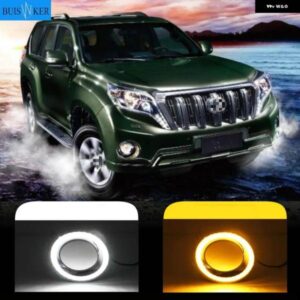 DRL トヨタ ランドクルーザー 2700/4000 プラド 150 FJ150 LC150 2014 2015 LED デイタイム ランニングライト バンパー フォグランプ 2個