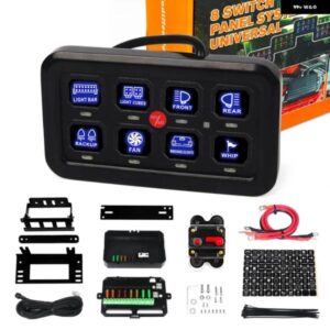 6/8ギャング 汎用 LEDスイッチ パネル 12Vライトオンオフ 制御 リレー システム スリム電子リレー システム SUVボートキャラバン