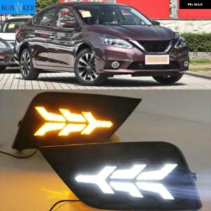 LED DRL デイタイム ランニングライト 日産 シルフィ セントラ 2016-2018 イエローウィンカー ブルーナイトライト ワイヤレススイッチ