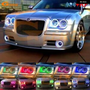 クライスラー 300 C 300C 2004-2010 RFリモートBTアプリ マルチカラー 超高輝度 RGB LED エンジェルアイ ハローリング デイライト