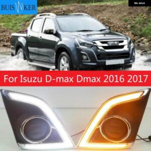 1ペアDRL ISUZU D-MAX DMAX 2016 2017 LED デイタイム ランニングライト LEDフロント バンパー フォグランプ ケース ドライビングライト