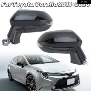 6ピンサイドミラー アセンブリ トヨタ カローラ E21 E210 2019-2024 ブラック ウィンカーライト 付き ドアウィングミラー カーアクセサリー