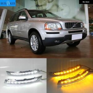LED デイタイム ランニングライト ボルボ XC90 2007-13 DRL イエローウィンカー フォグランプ 付き