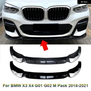 フロントアンダーチン バンパー スプリッターリップアンダースポイラー ディフューザー ガードキット BMW X3 X4 G01 G02 Mパック2018 - 2021チューニング