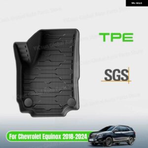 GMC テレイン シボレー エクイノックス 2018-2024 TPE 3D カーフロアマット トランク バックレスト パッド 防水 左ラダー