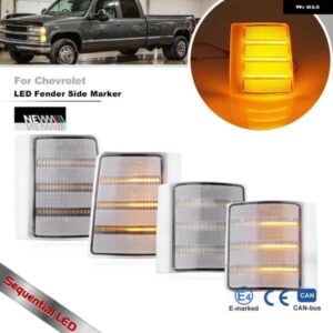 フロントコーナーフェンダーサイドマーカー ウィンカーライト 4個 1994～2000年式 シボレー /GMC C/K 1500 2500 3500 LEDシーケンシャルサイドマーカー