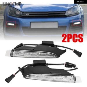 1ペア LED DRL デイタイム ランニングライト フォグライト VW シロッコ 2009 - 2013 LED フォグライト DRL エンハンス スタイル カーパーツライト