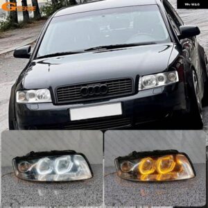 アウディ A4 S4 8E B6 2001-04 超高輝度スイッチバックデイライトウィンカー DTM M4 スタイル LEDエンジェルアイハローリング