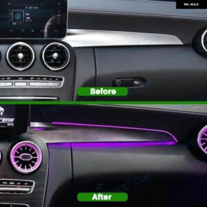 LED 256色 アプリ コントロール メルセデス ベンツ W205 CLC クーペ C43 C63 クラス 車 装飾 ライト RETROCO パイロット アンビエントライト